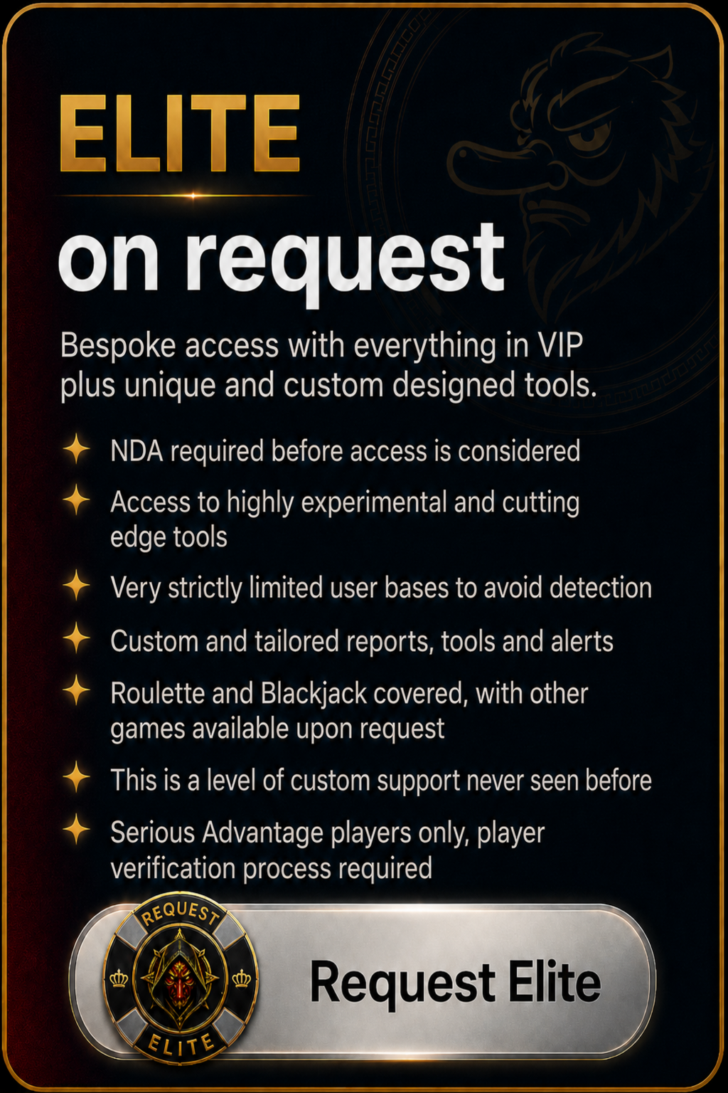 Elite membership on request